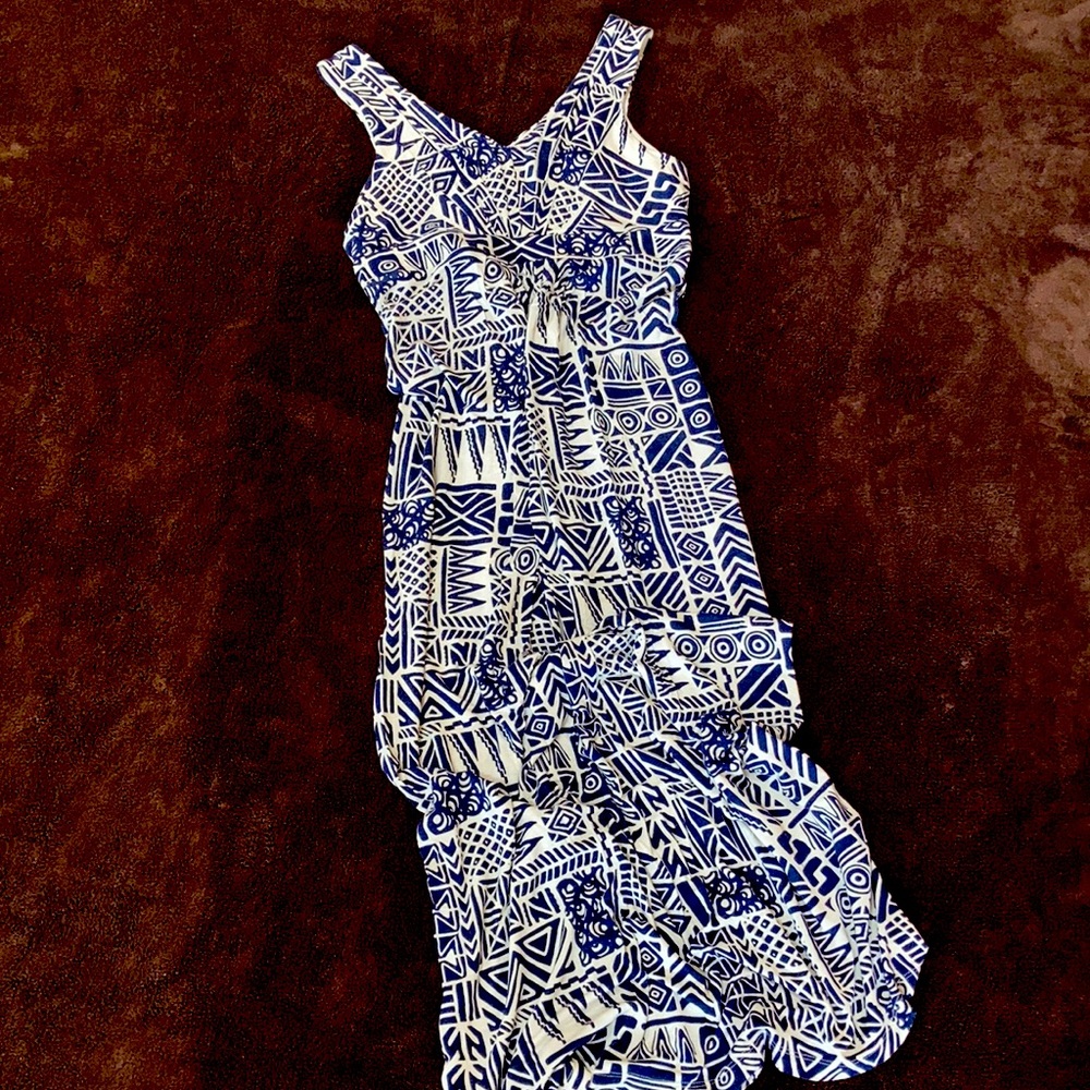 LOFT sleeveless patterned maxi dress